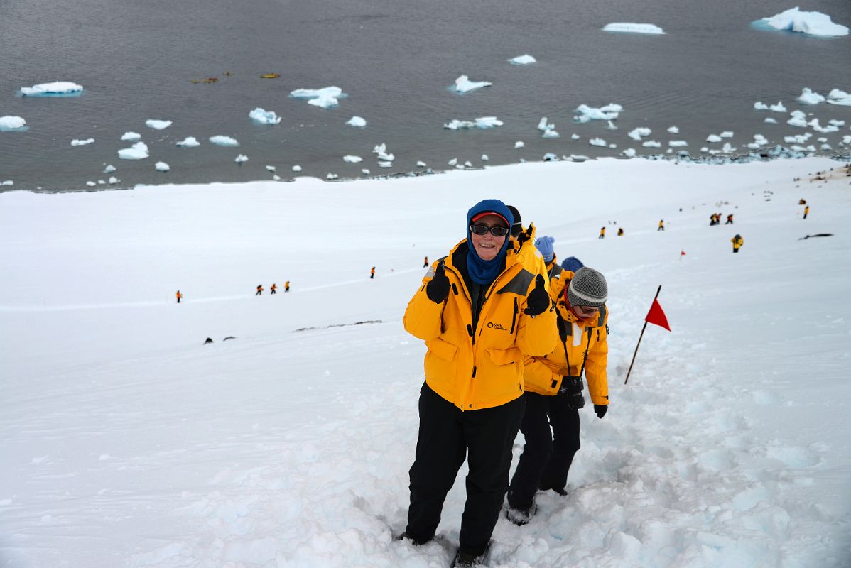 10D Charlotte And Tourists Continue The Climb To The Top Of Danco Island On Quark Expeditions Antarctica Cruise